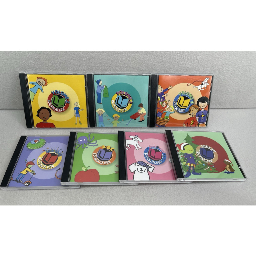 Education PC Game Lot 7 VTG BookBuilder Literacy Footprints Supplemental Age 5-8